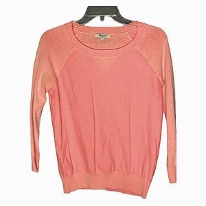 Madewell women’s sweater size small linen blend pink